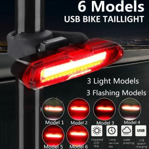 USB Rechargeable 6 Modes LED Bike Tail Light