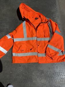 Men's 3XL Reflective Zip Rain Jacket