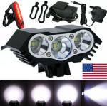 SolarStorm 20000LM 3x LED Front and Rear Bike Light Set