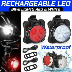 USB Rechargeable LED Bike Lights Set