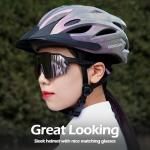 Odoland Adjustable Bike Helmet with Sunglasses, Lilac