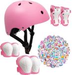 Pink Toddler Bike Helmet with Protective Gear Set