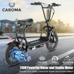 Caroma 1200W Electric Scooter with Seat and Fat Tires
