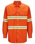 Hi-Vis Reflective Work Shirt for Men - Orange