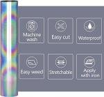 Rainbow Reflective Heat Transfer Vinyl Roll 12"x5