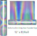 Rainbow Reflective Heat Transfer Vinyl Roll 12"x5