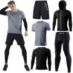 Men's 5-Piece Athletic Tracksuit Set in Grey