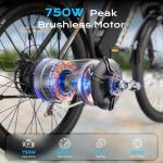 26" 750W City Commuter E-Bike with Removable Battery