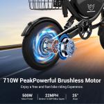 710W Folding Electric Bike – 30MPH Commuter Ebike