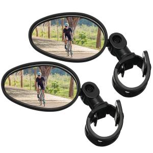 2 Pcs Round Bike Handlebar Rear View Mirrors
