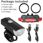 USB Rechargeable LED Bike Headlight and Rear Lamp