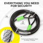 15ft Heavy-Duty Bike Cable Lock with Loops