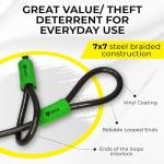 15ft Heavy-Duty Bike Cable Lock with Loops