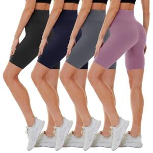 Campsnail Women's High Waist Biker Shorts - 4 Pack