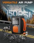 ZUZEE Mini Bike Pump 150 PSI with Gauge