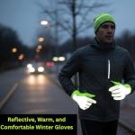 Hi Vis Reflective Running Gloves with Touchscreen