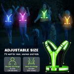 LED Reflective Running Vest with USB Rechargeable Light