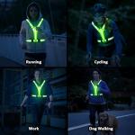 LED Reflective Running Vest with USB Rechargeable Light