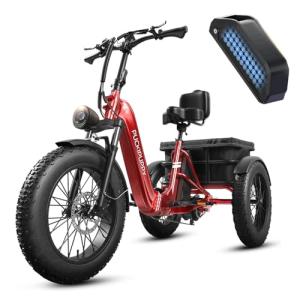 750W Electric Trike with 60-Mile Range and Basket