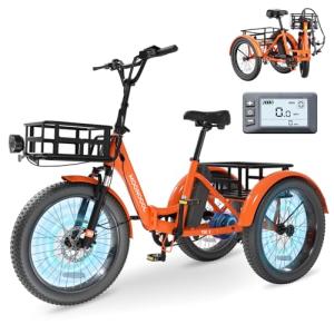 MOONCOOL 500W Folding Electric Tricycle with Basket
