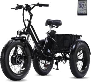 500W Electric Tricycle for Adults with Basket