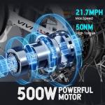 Vivi 500W Folding Electric Bike with Removable Battery