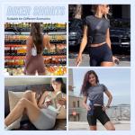 High-Waisted Black Biker Shorts for Women