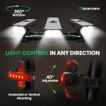 4-Piece Bike Light Set with Lock & Bell