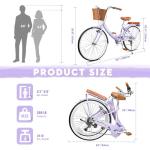 26-Inch Folding Beach Cruiser Bike for Women
