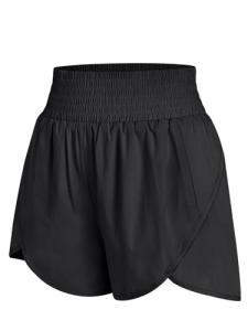High Waist Women's Athletic Shorts with Zip Pocket