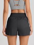 High Waist Women's Athletic Shorts with Zip Pocket