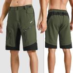 ARSUXEO Men's Waterproof MTB Shorts - Army Green