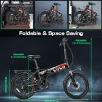 Vivi 20" Folding Electric Bike with Removable Battery