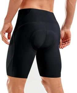 Sportneer Men's Padded Cycling Shorts, Black, Large