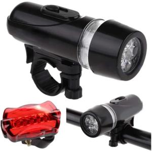 5-LED Bike Headlight and Tail Light Combo
