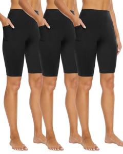 Women's High Waisted Biker Shorts with Pockets