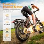 Folding 1000W Electric Bike with 80-Mile Range