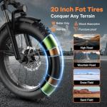 Folding 1000W Electric Bike with 80-Mile Range