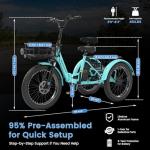 MOONCOOL Folding Electric Tricycle for Adults