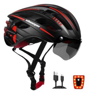 Basecamp CPSC Bike Helmet with LED Light & Goggles