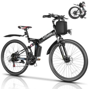 VIVI 26" Folding Electric Mountain Bike for Adults