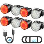 USB Rechargeable Bike Light Set with 6 Modes