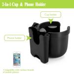 Accmor 2-in-1 Cup and Phone Holder, Black