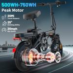 14" Folding Electric Bike for Commuters and Teens