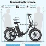 GOKEEP 1300W Folding Electric Bike with Removable Battery