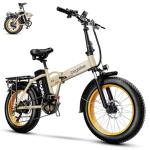 Kebiko 1000W Folding Electric Bike with 80-Mile Range