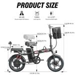 ZABLIZ 2-Seater Electric Bike, 45 Miles Range