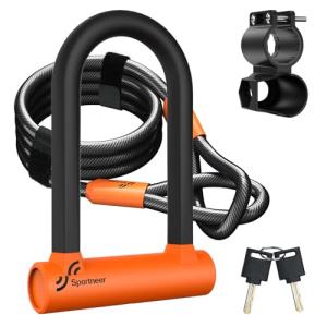 Sportneer Heavy Duty U Lock with Security Cable