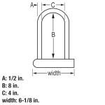 Master Lock 8170D U-Lock with 8" Shackle