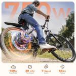 750W Electric Bike, 60 Mile Range, 20MPH